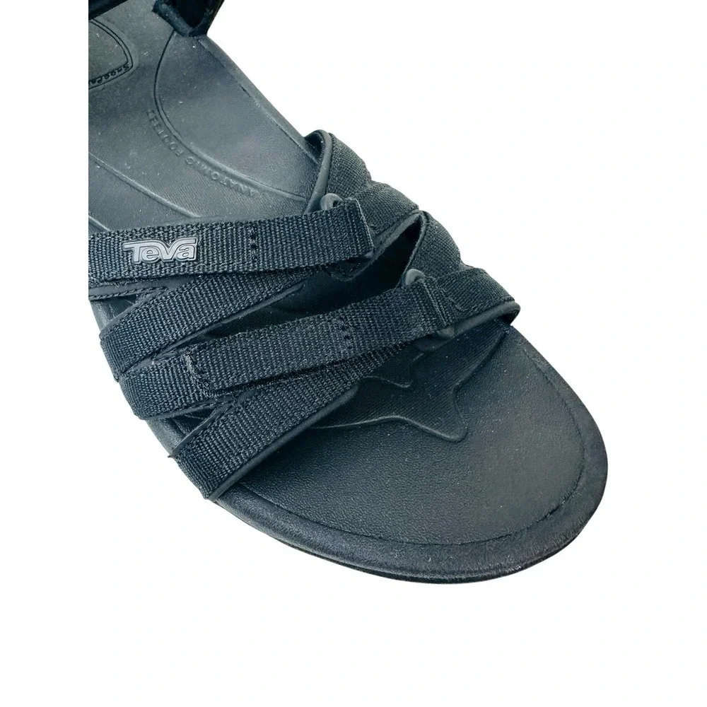 Teva Tirra All Black Strappy Slingback Hiking Sandals Women's Size 9 FD1322E